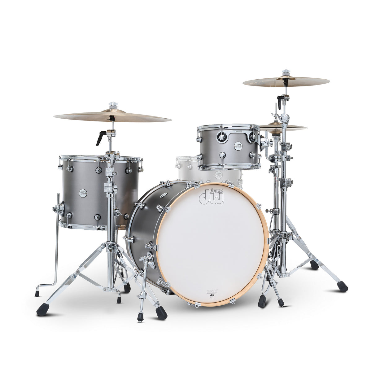 DW Design Series 3-Piece Shell Pack with 22-Inch Kick Drum - Titanium Satin