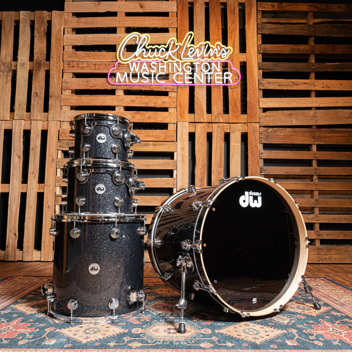 DW Collector's Series 333 4-Piece Shell Pack - Black Ice Finish