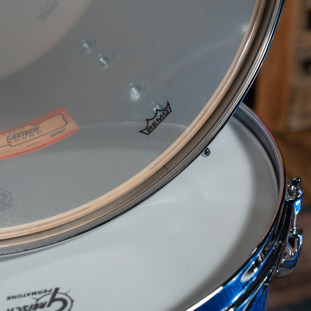 Gretsch USA Custom Nitron 4-Piece Shell Pack, 22" Kick - Blue Sparkle