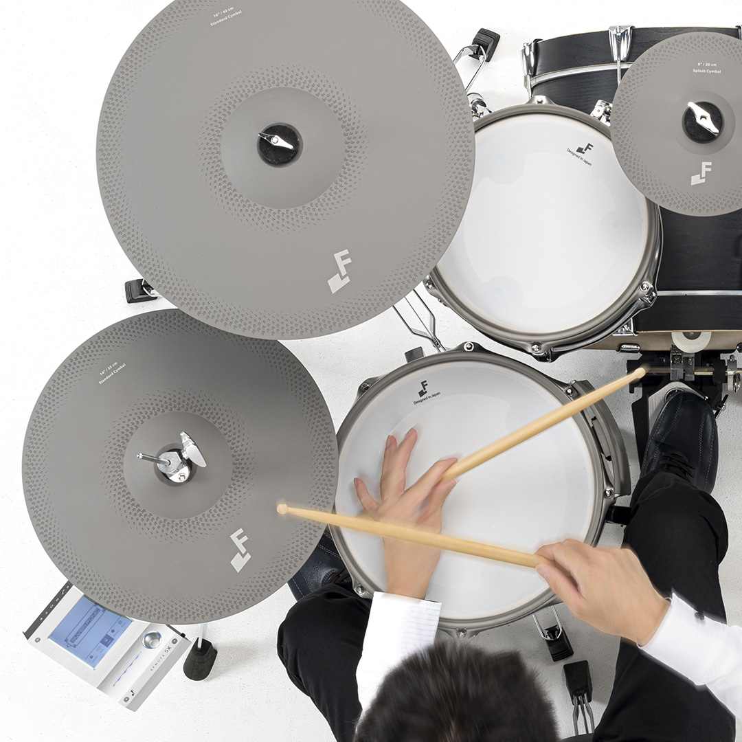 EFNOTE 5X 5-Piece Electronic Drum Kit with Full Size Shells - Black Oak