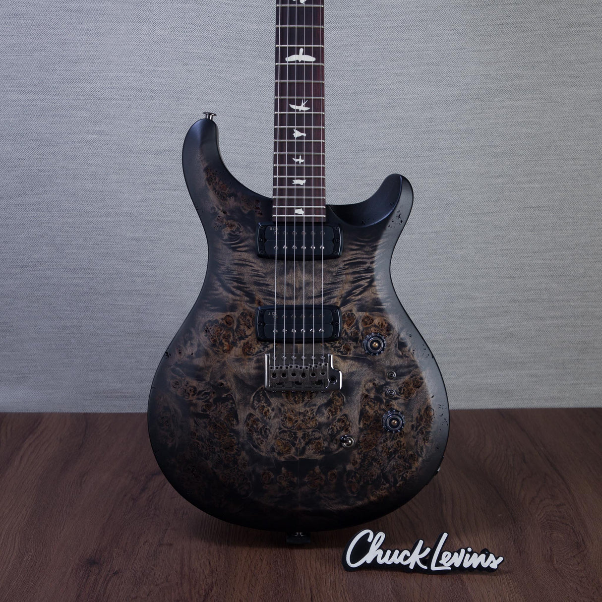 PRS S2 Custom 24-08 Poplar Burl Electric Guitar - Charcoal Burst - #S2089421