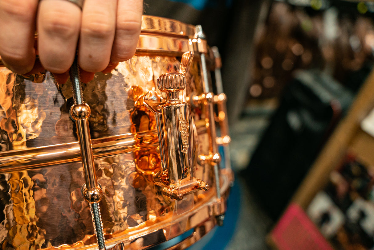 Ludwig Hammered Copperphonic 6.5x14 Snare Drum, Tube Lugs