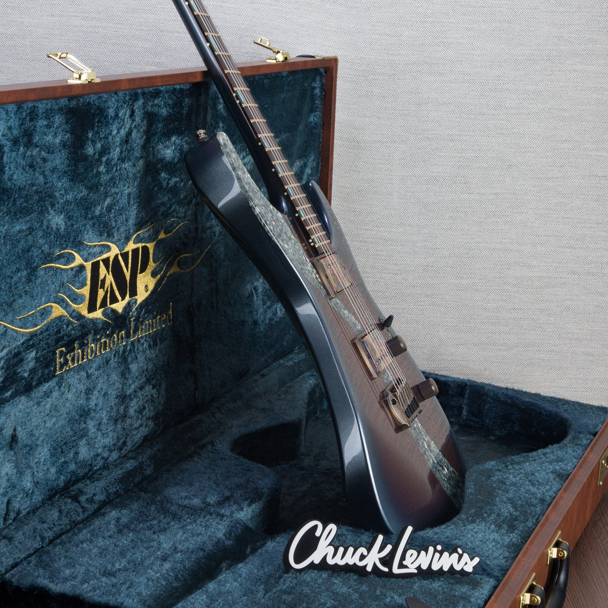 ESP 2022 Exhibition M-II CTM NT Electric Guitar - Purple Resin With Metallic Silver Burst - #E6061212