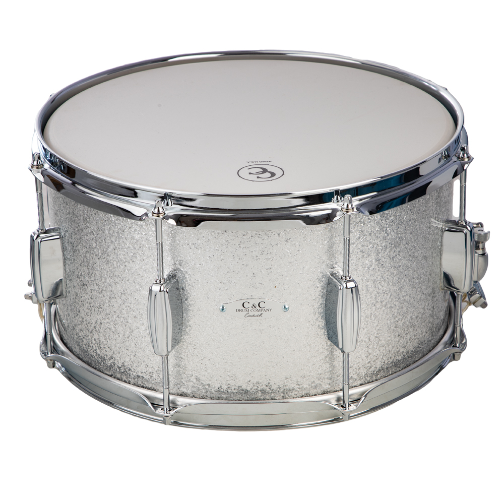 C&C Drums Player Date II 8x14 Snare - Silver Sparkle Wrap