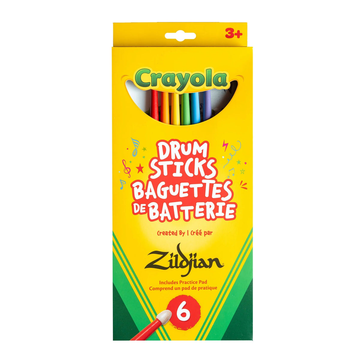Zildjian x Crayola Pack Kids Drumsticks Set - Multicolored