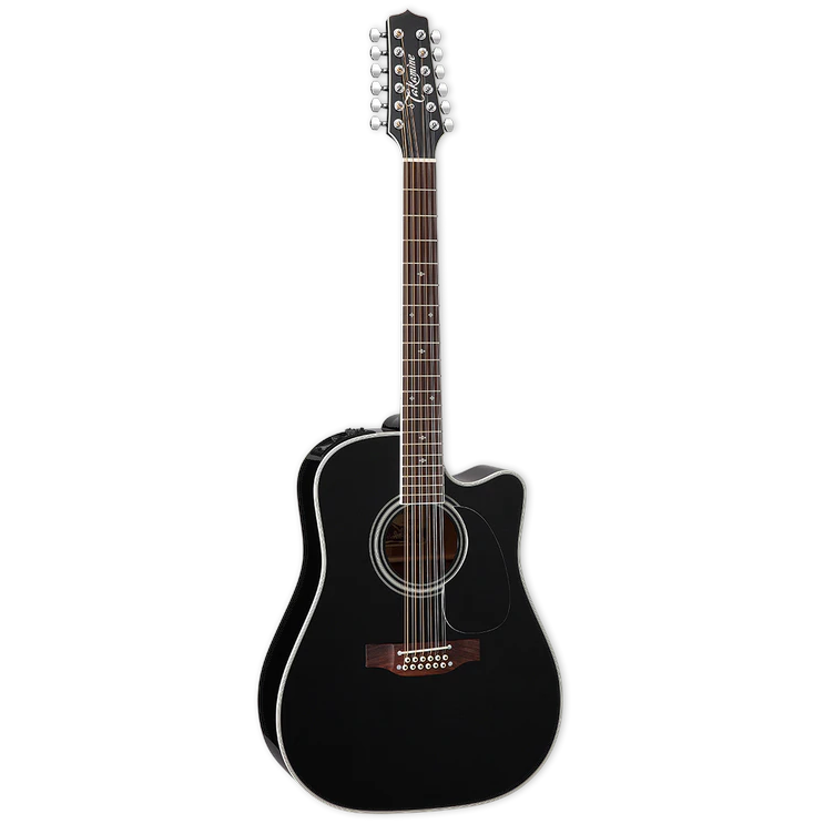 Takamine EF381SC 12-String Dreadnought Cutaway Acoustic Electric Guitar - Black - Preorder - New