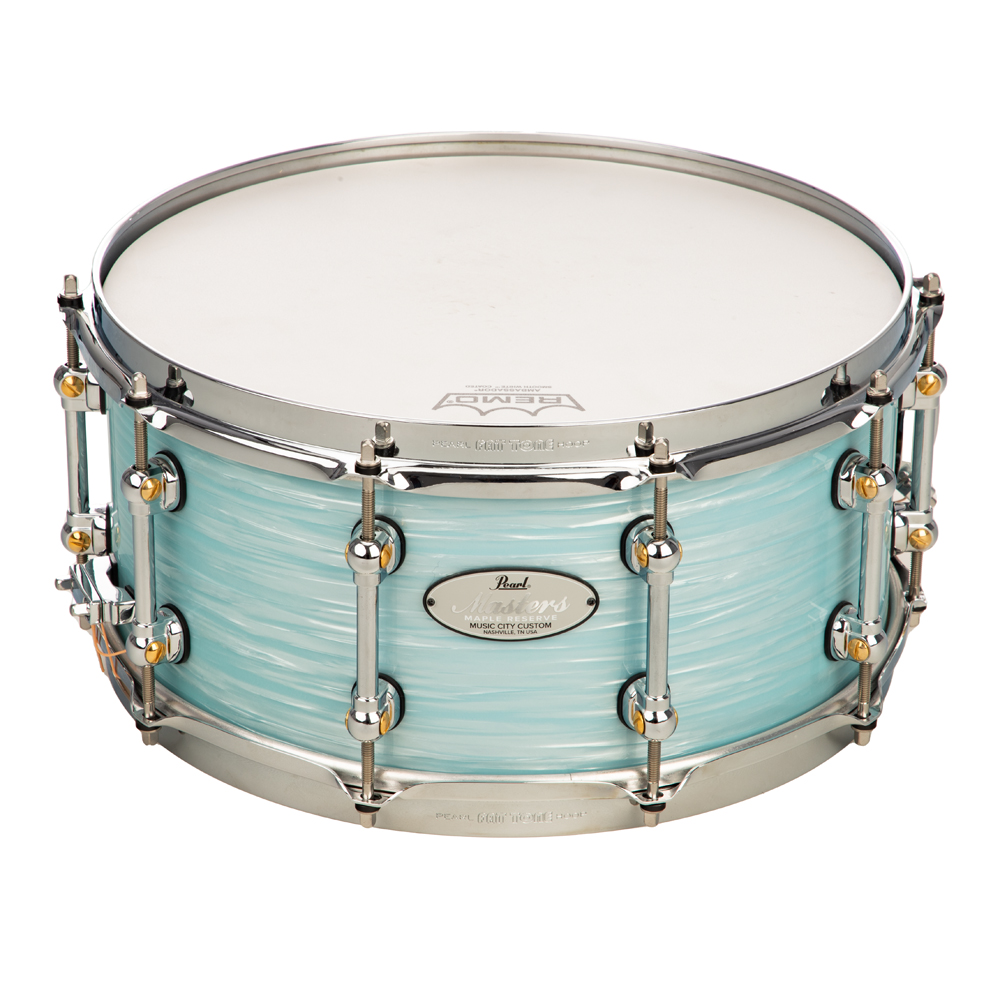 Pearl Music City Custom Master's Maple Reserve 6.5x14 Snare Drum - Ice Blue Oyster