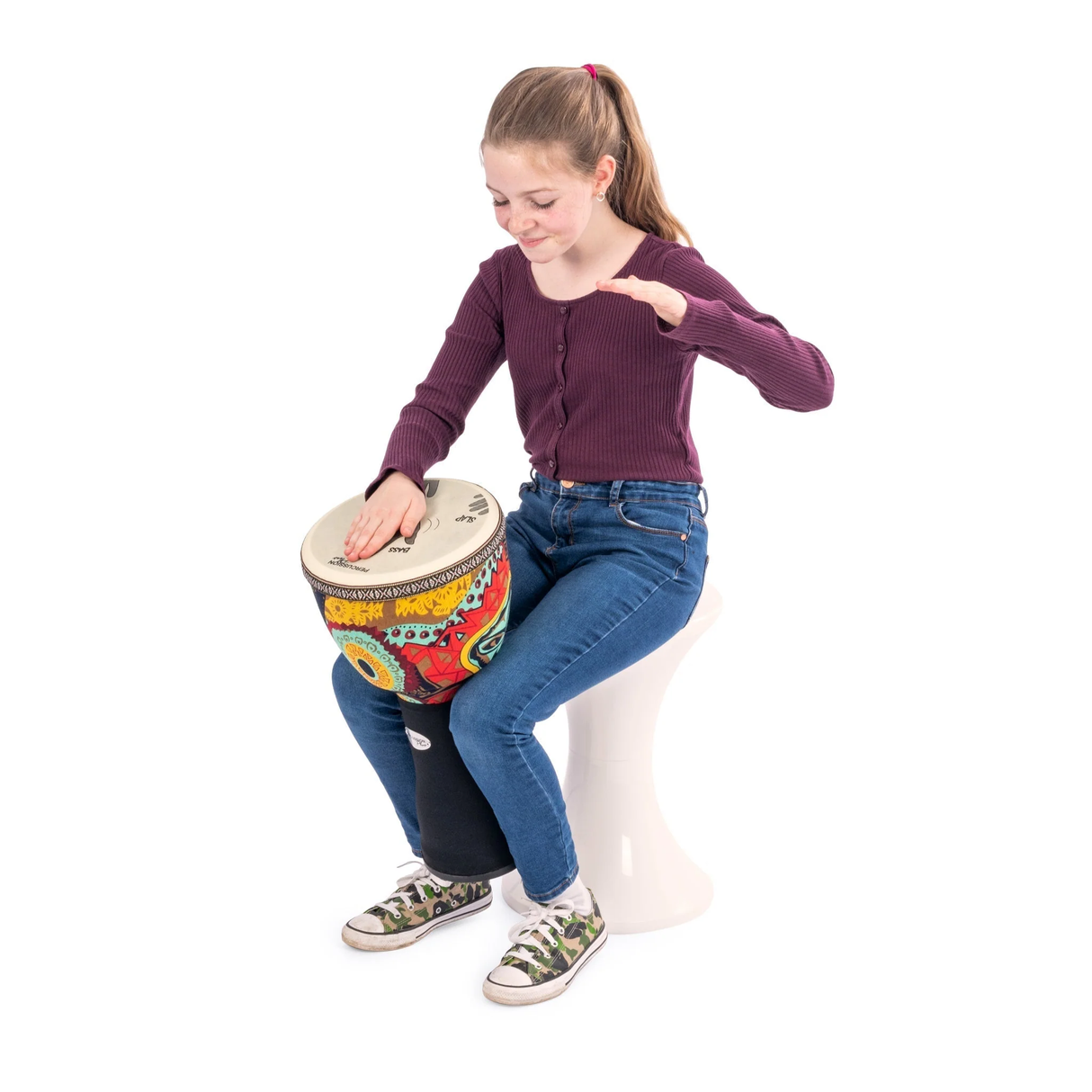Slap Percussion Rope Djembe Educational 3 Pack with Guides - Mixed Sizes