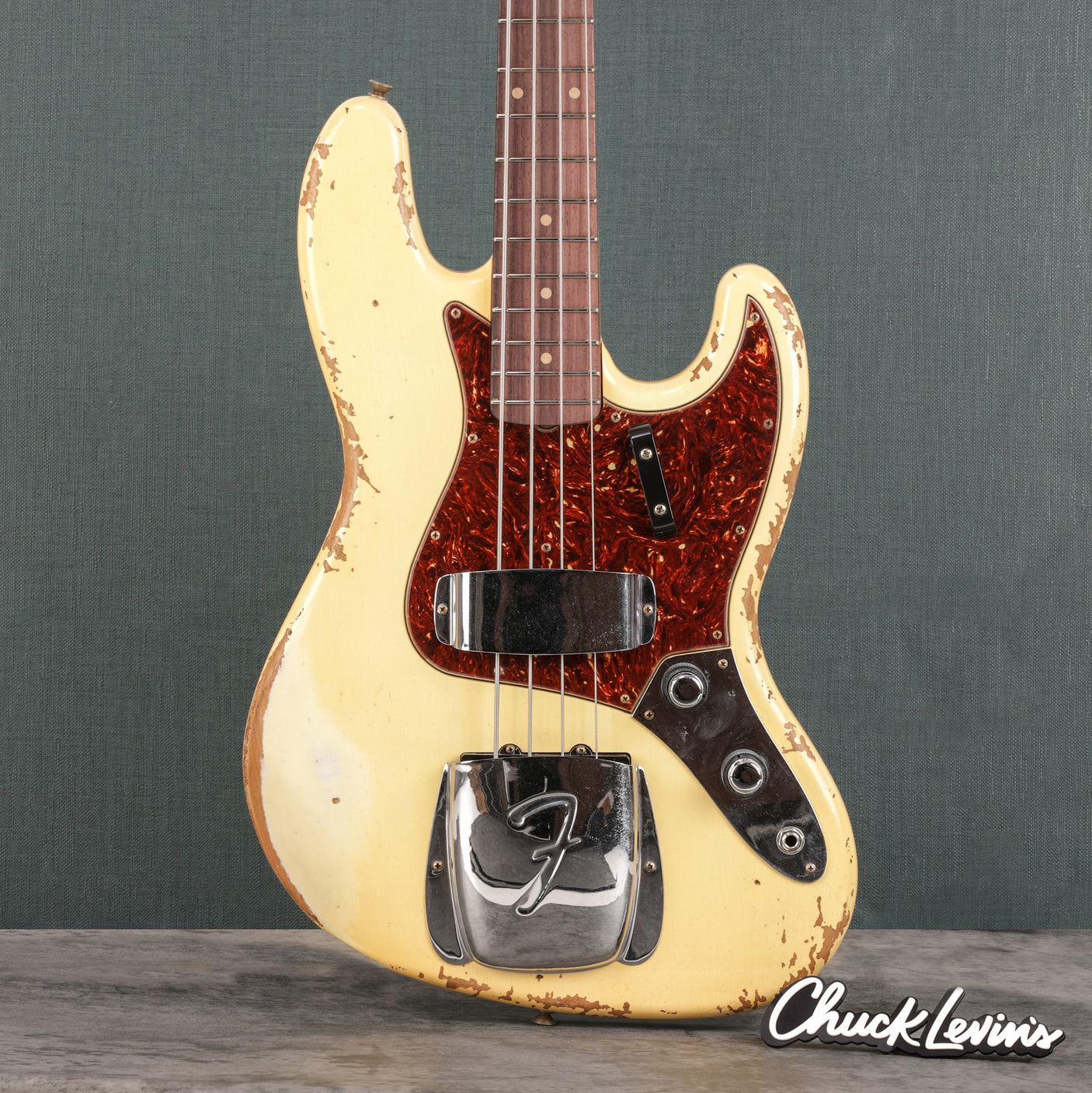 Fender Custom Shop 1961 Jazz Bass, Ash Heavy Relic - Aged Vintage White - CHUCKSCLUSIVE - #R124796