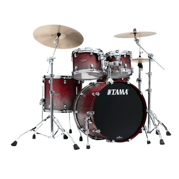 Tama Starclassic Walnut/Birch 4-Piece 22" Lacquer Shell Pack - Satin Burgundy Fade - New,Satin Burgundy Fade