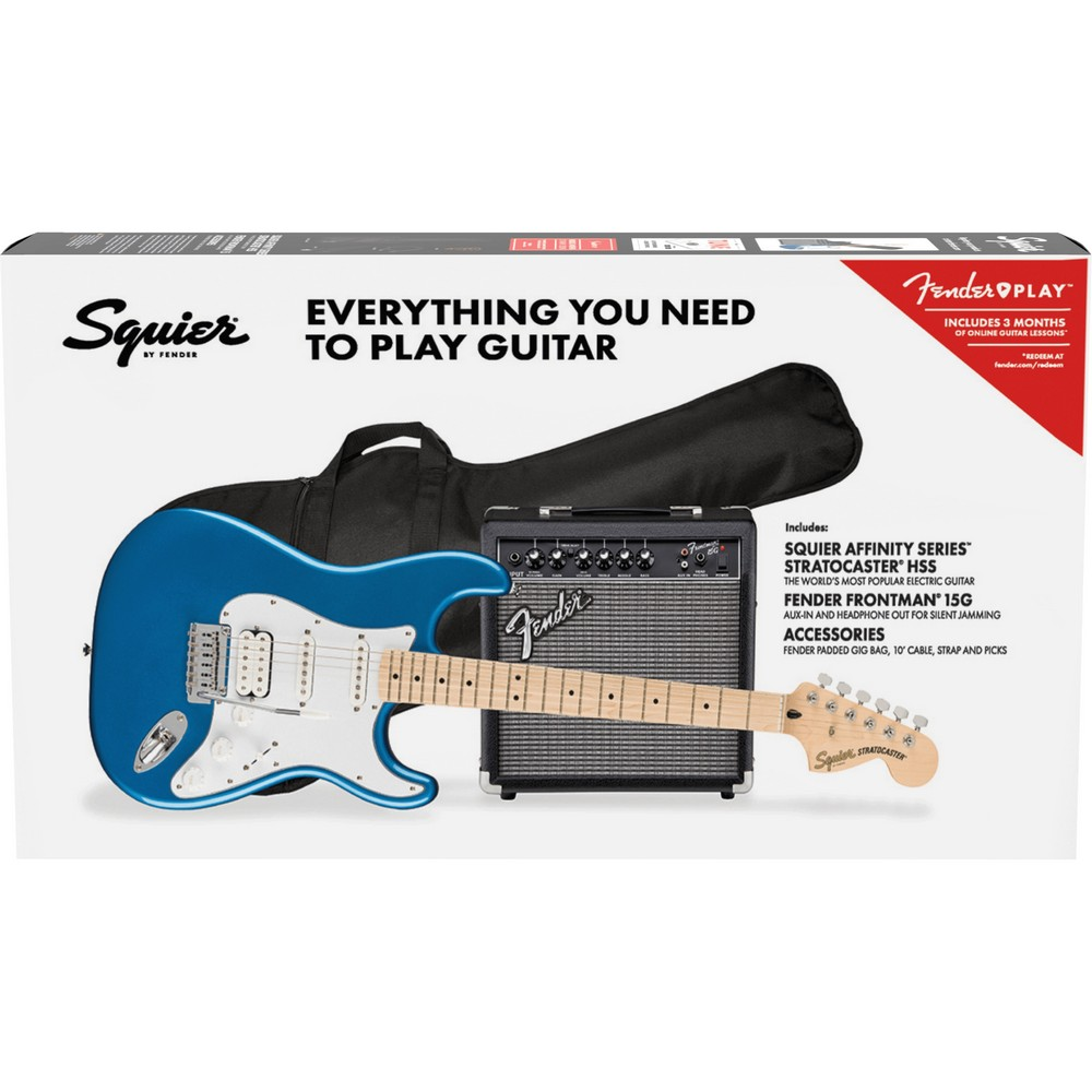Squier Affinity Series Stratocaster HSS Pack - Lake Placid Blue, Maple Fingerboard - New