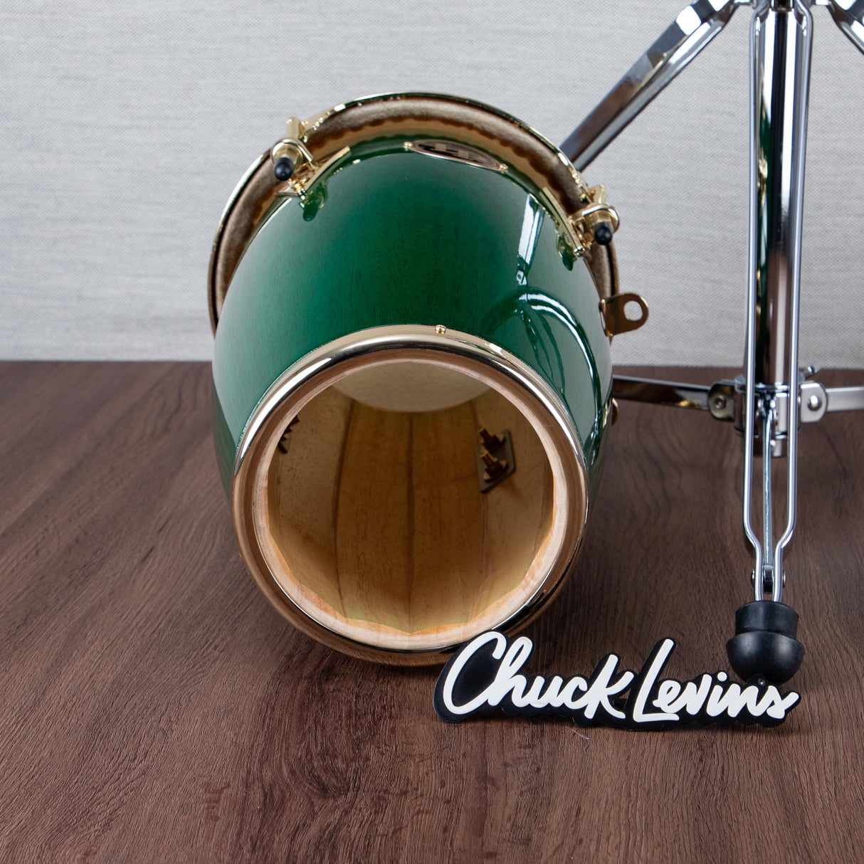 LP Custom Shop Junior Wood Conga Set - Green with Gold Hardware