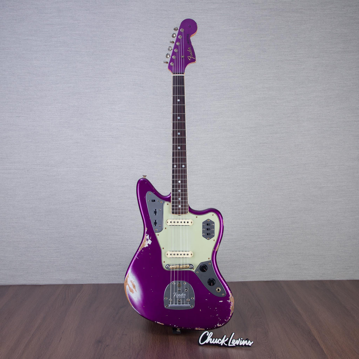 Fender Custom Shop 1965 Jaguar Electric Guitar Heavy Relic - Faded Purple Metallic - #R141588