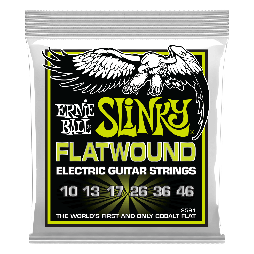 Ernie Ball 2591 Regular Slinky Flatwound Electric Guitar Strings - .010-.046