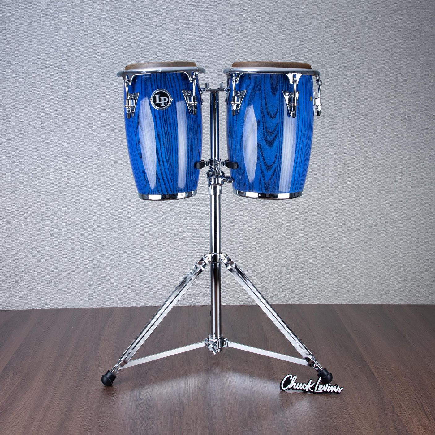LP Galaxy Giovanni Junior Wood Conga Set with Stand - Blue Ash - CHUCKSCLUSIVE