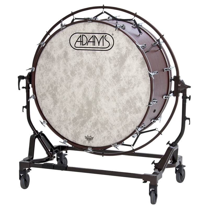 Adams 36x18-Inch Concert Bass Drum with Suspension Stand and Field Wheels