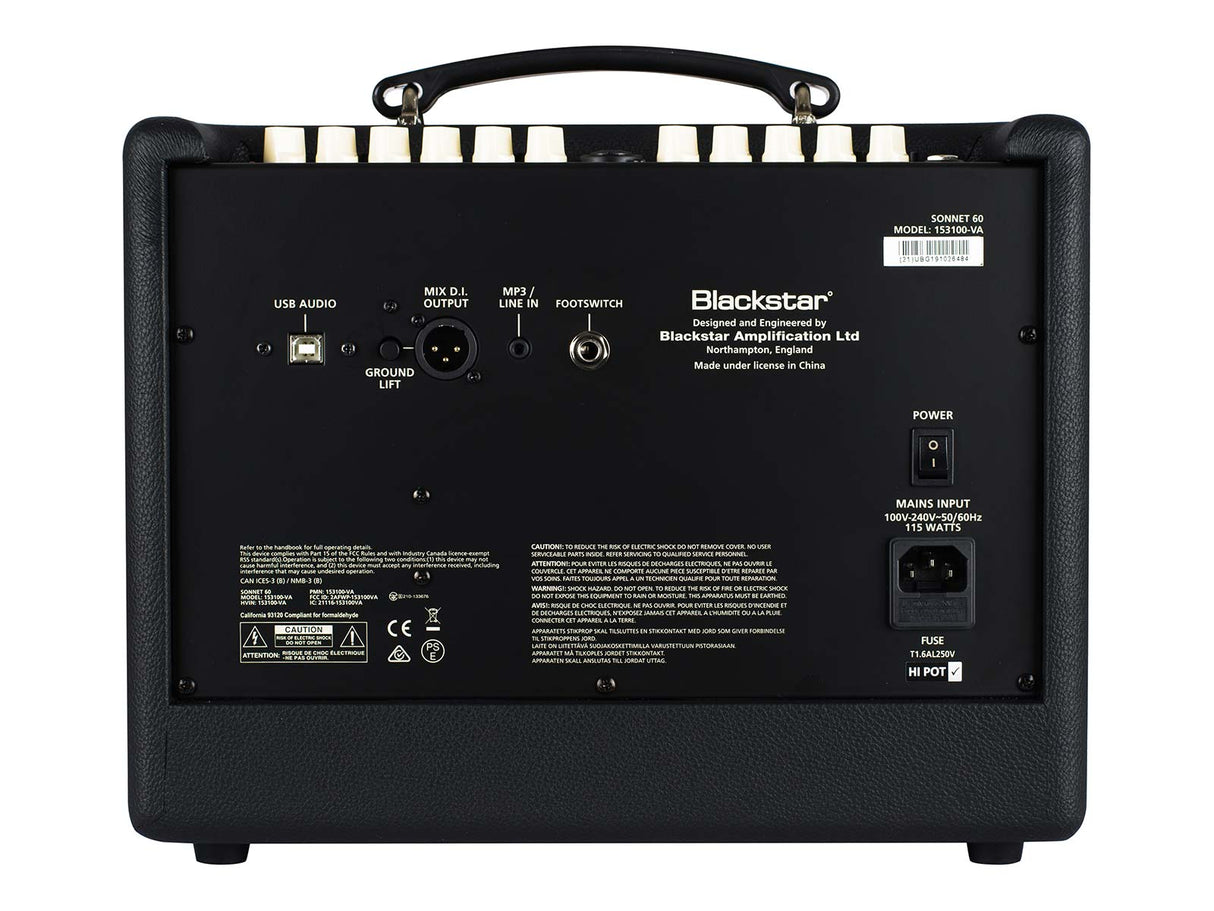 Blackstar Sonnet 60W Acoustic Amplifier - Black - New,Black