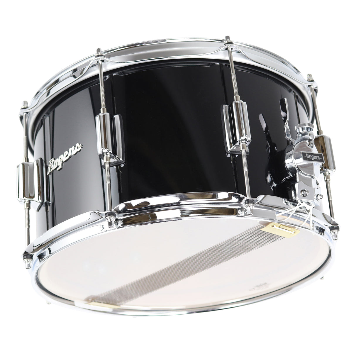 Rogers PowerTone 28PB 8x14 Wood Shell Snare Drum - Piano Black