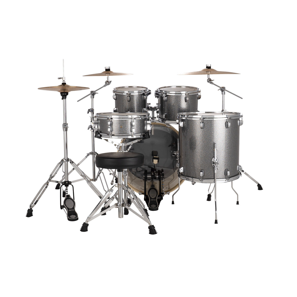 Ludwig Evolution 5-Piece Kit with 22-Inch Kick - Platinum Sparkle Finish