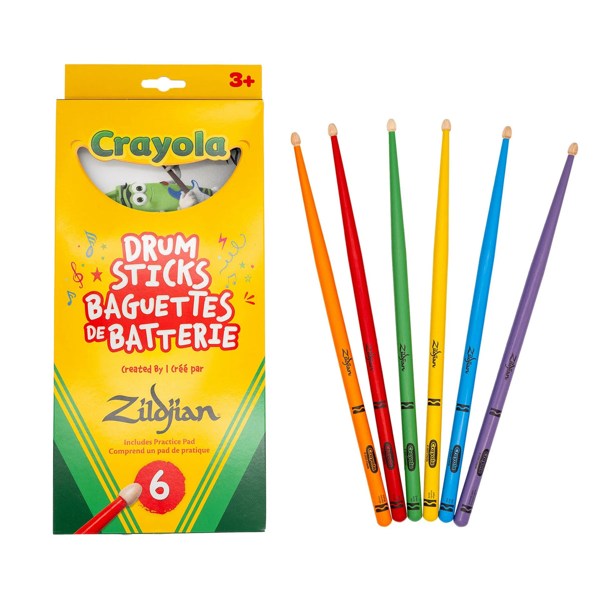 Zildjian x Crayola Pack Kids Drumsticks Set - Multicolored
