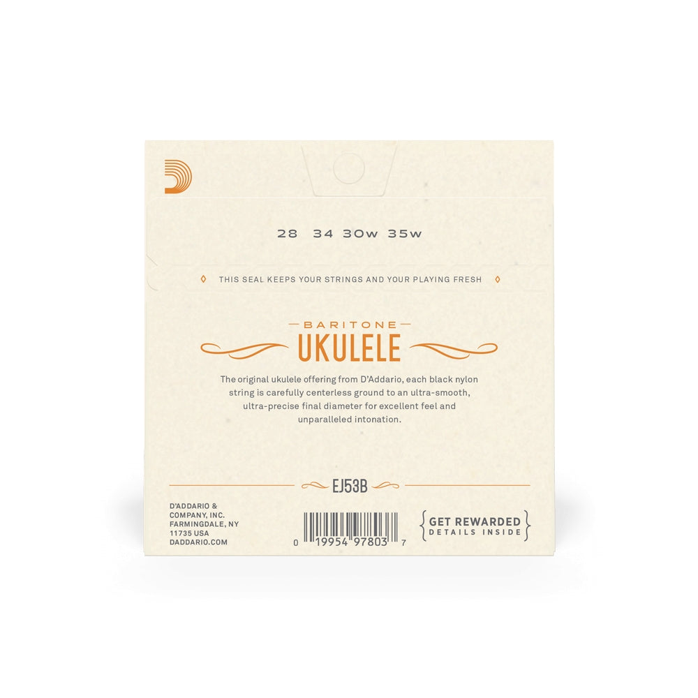 D'Addario EJ53B Baritone Black Nylon Ukulele Strings