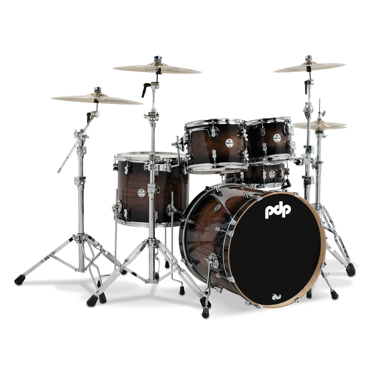 PDP Concept Exotic 5-Piece 22" Shell Pack - Walnut To Charcoal Burst