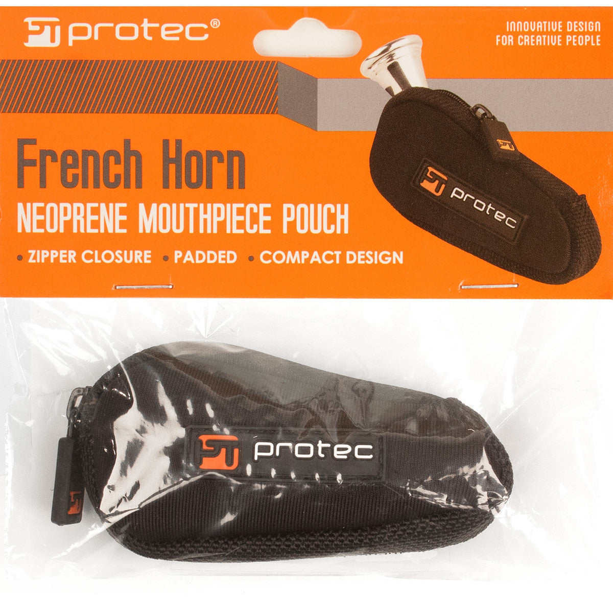 Protec Neoprene Single French Horn Mouthpiece Pouch - Black