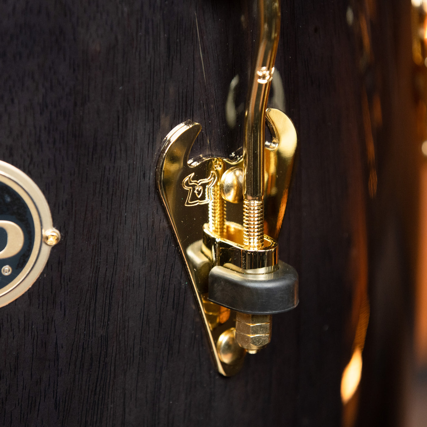 LP 11 and 3/4-Inch Matador Conga, Siam Oak - Black with Gold Hardware - CHUCKSCLUSIVE