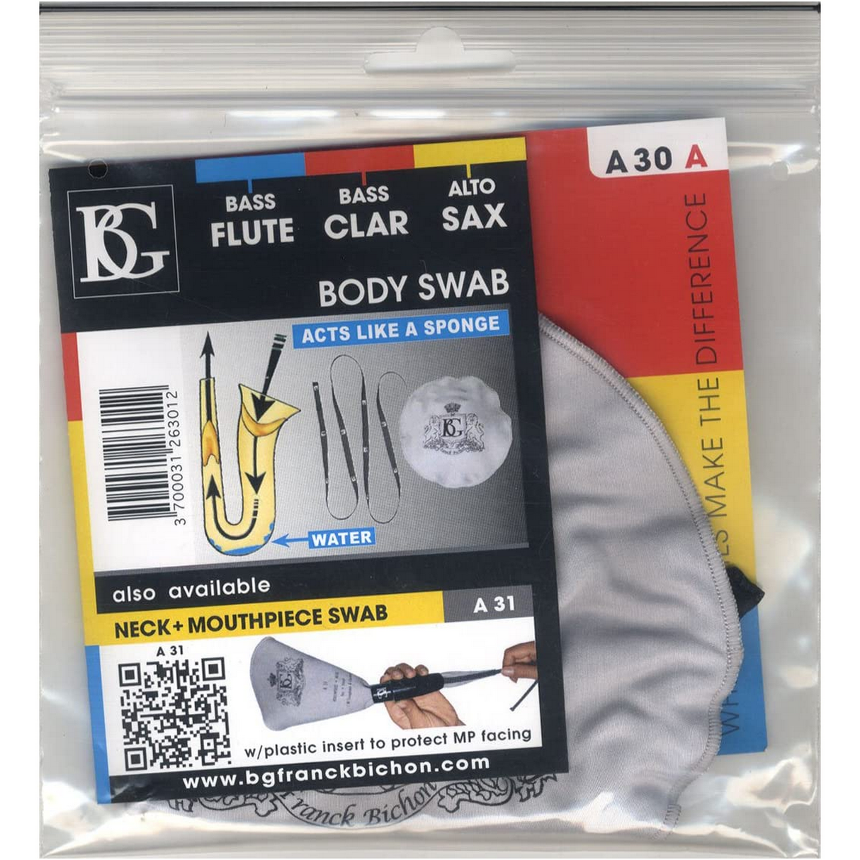 BG Music A30A Alto Saxophone Body Swab
