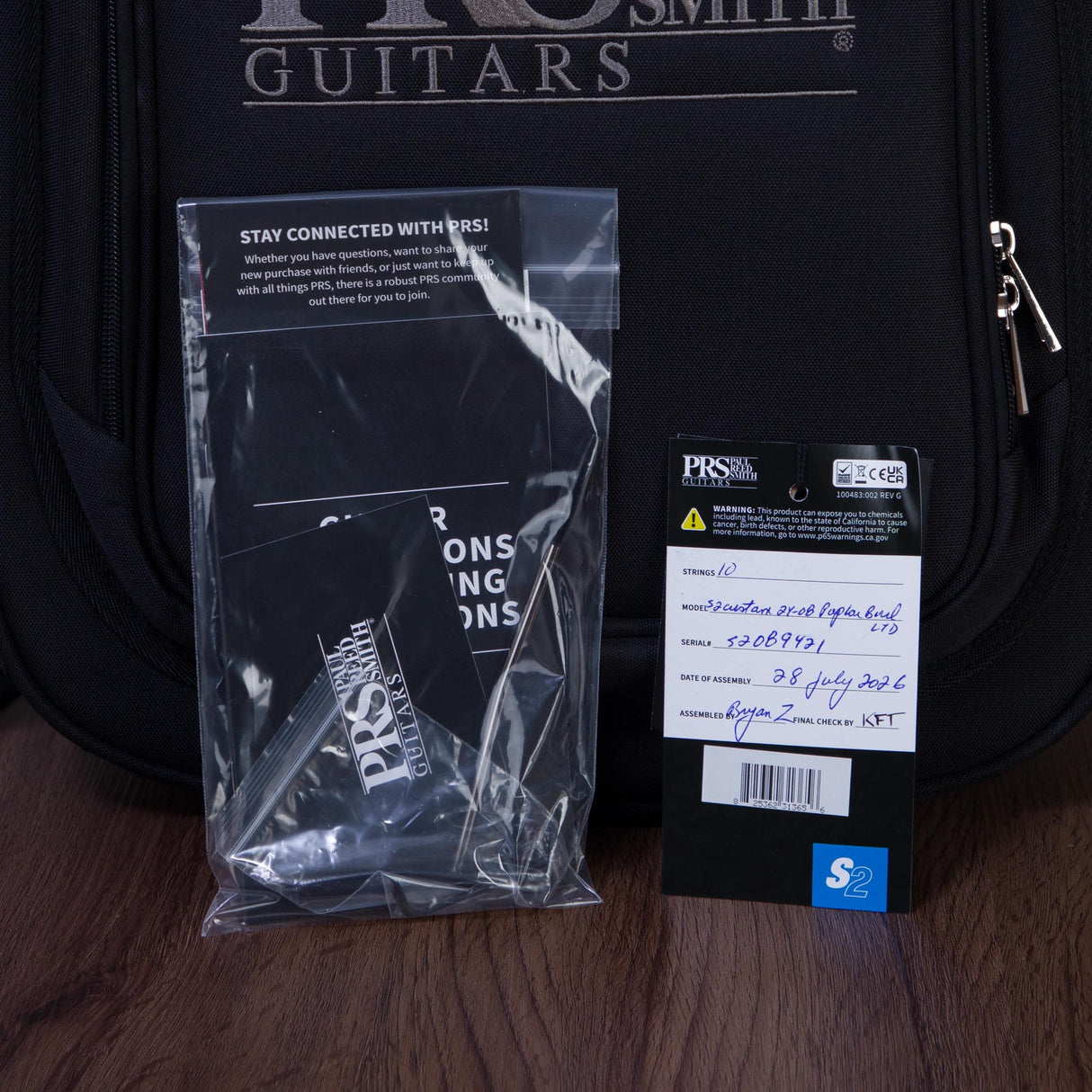 PRS S2 Custom 24-08 Poplar Burl Electric Guitar - Charcoal Burst - #S2089421