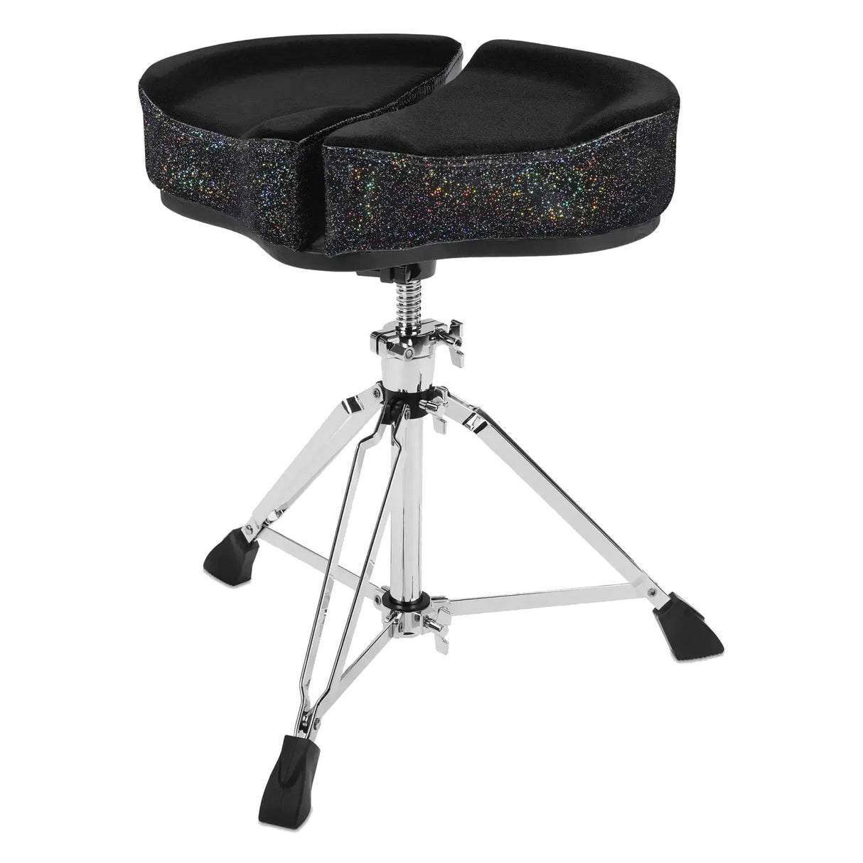 Ahead 18-Inch Spinal-G Saddle Top Drum Throne - Black Top, Black Sparkle Sides