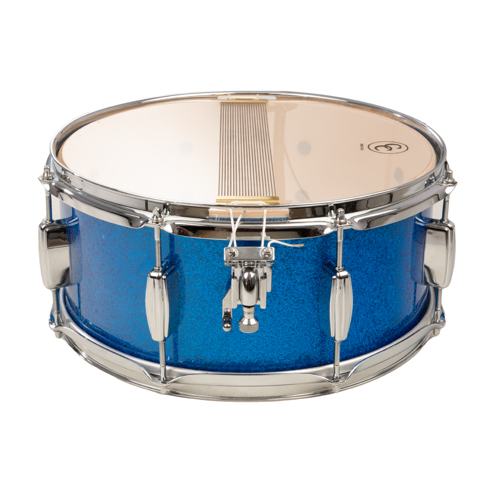 C&C Drums Player Date II 6.5x14 Snare - Blue Sparkle Wrap