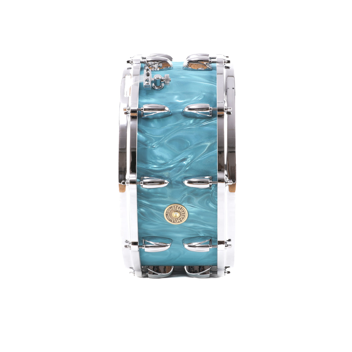 Gretsch USA Custom 14x6.5-Inch Snare Drum - Aqua Satin Flame