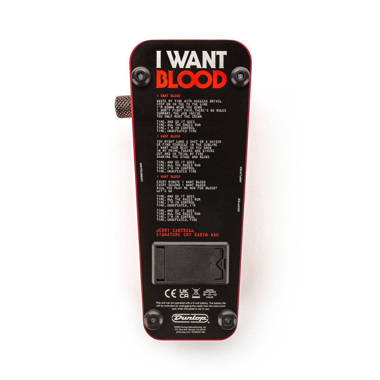 Dunlop Jerry Cantrell I Want Blood Cry Baby Signature Wah Pedal