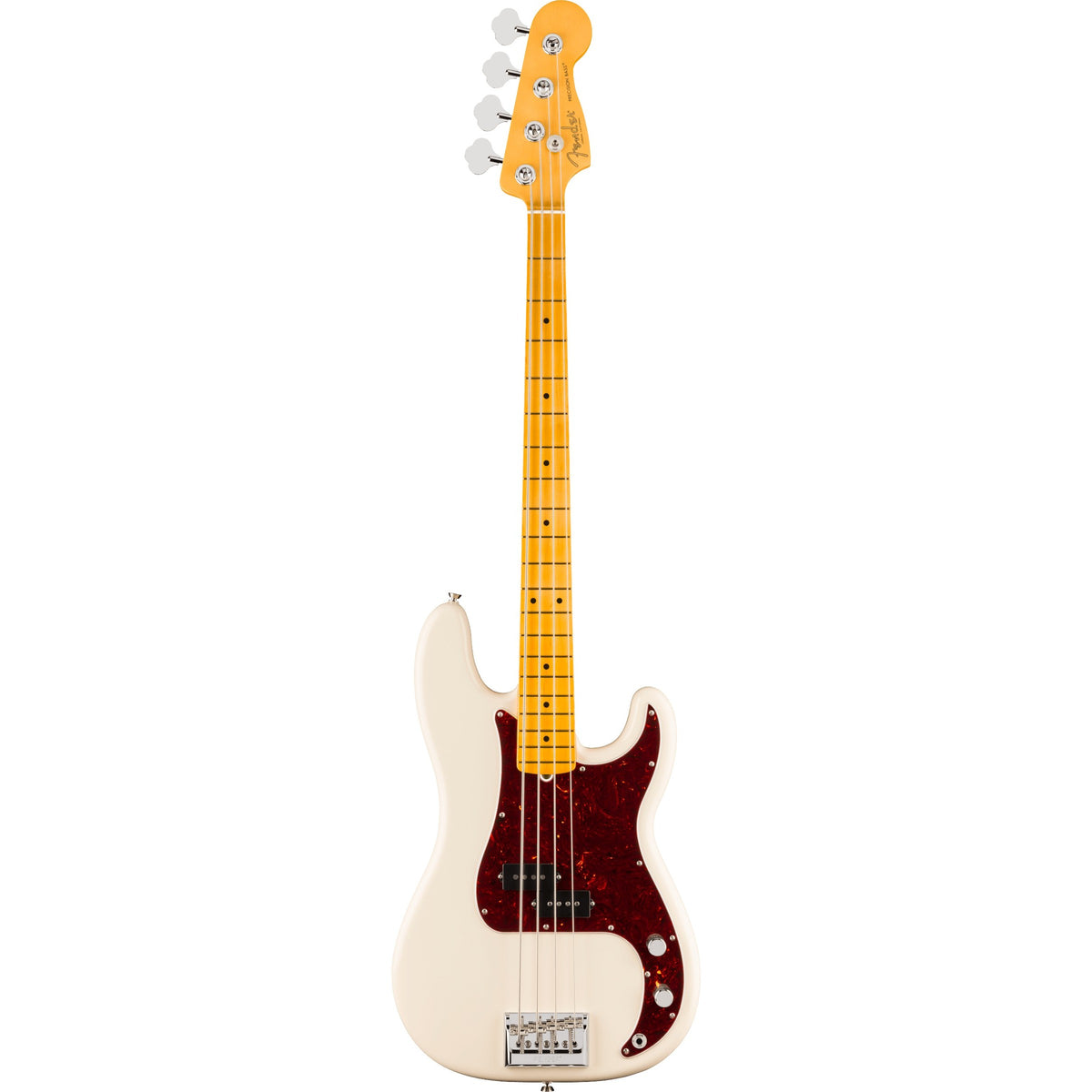 Fender American Professional Precision Electric Bass Guitar, Maple Fingerboard - Olympic White