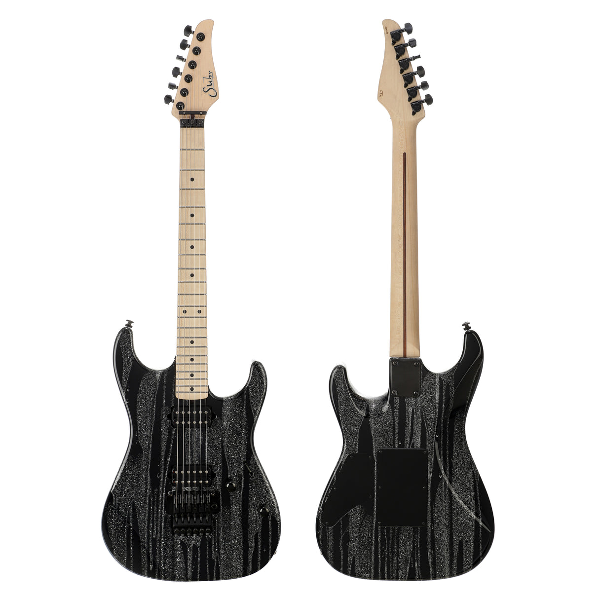 Suhr Custom Standard Electric Guitar w/ Floyd Rose - Silver Sparkle Drip