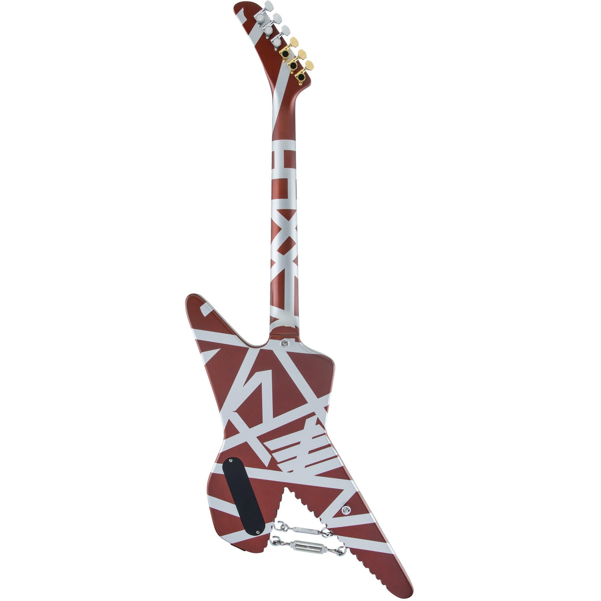EVH Striped Series Shark Electric Guitar, Pao Ferro Fingerboard - Burgundy With Silver Stripes - New
