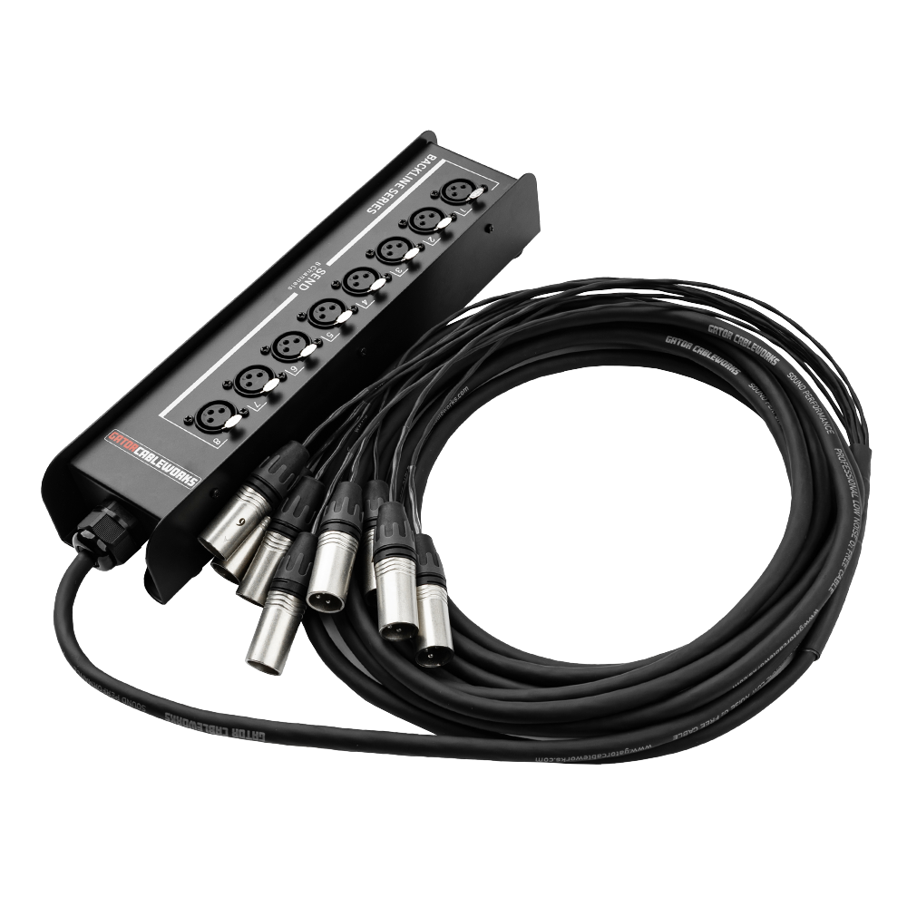 Gator GCWB-DS8X0-25 8-Channel Drop Snake with No Returns - 25-Feet