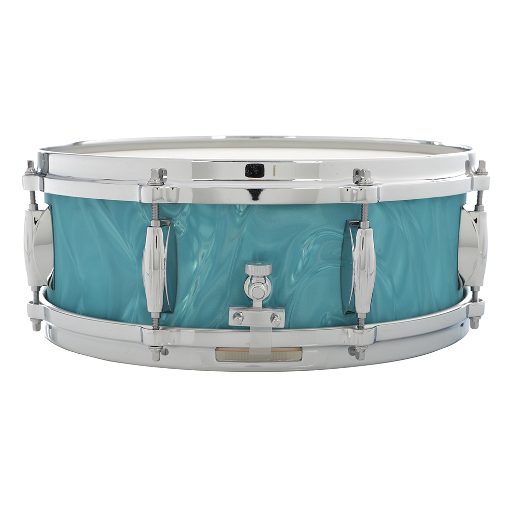 Gretsch 5" x 14" USA Custom Snare Drum - Aqua Satin Flame Nitron, 8 Lug, Micro Sensitive