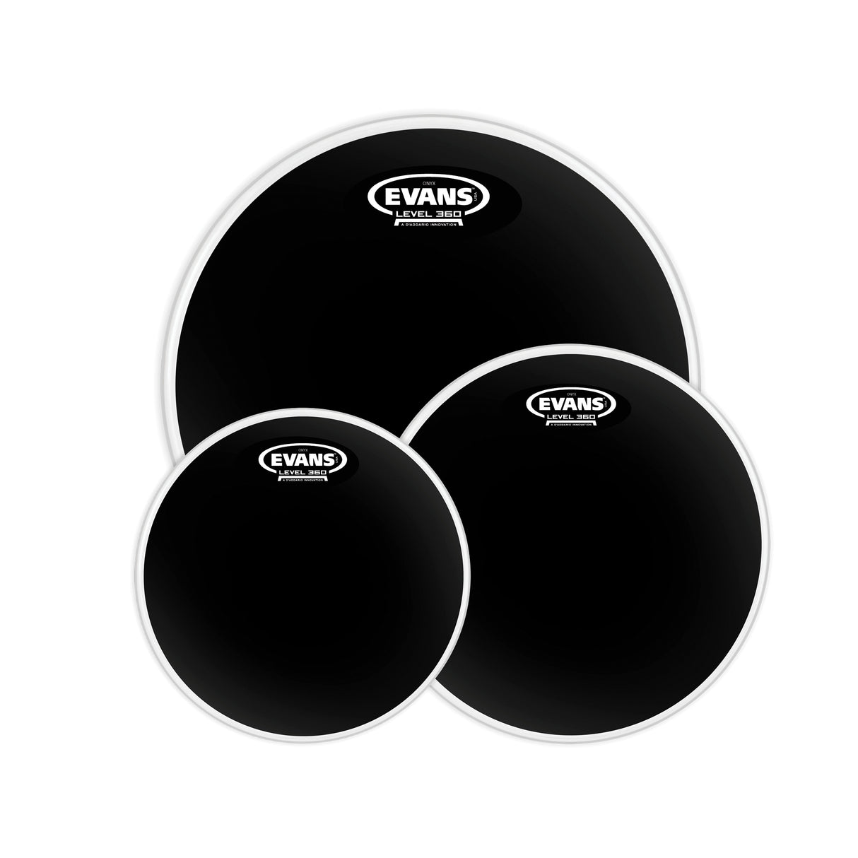 Evans 10", 12", 16" Black Chrome Tompack