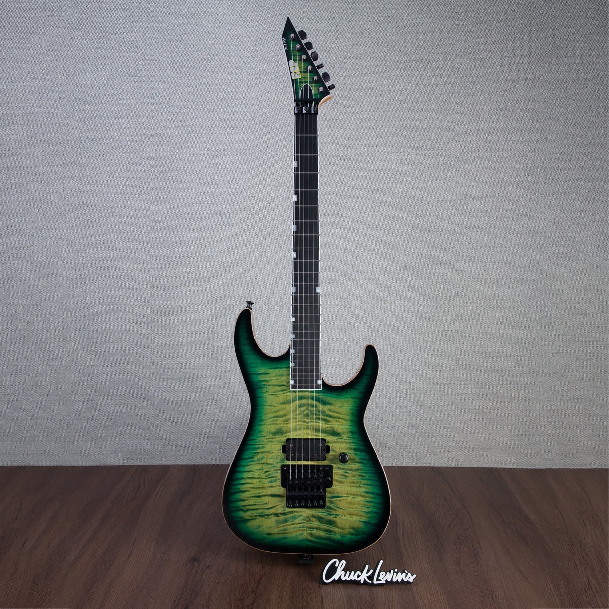 ESP USA M-I FR-DLX Flamed Maple Electric Guitar - Dark Lime Sunburst - #US23319
