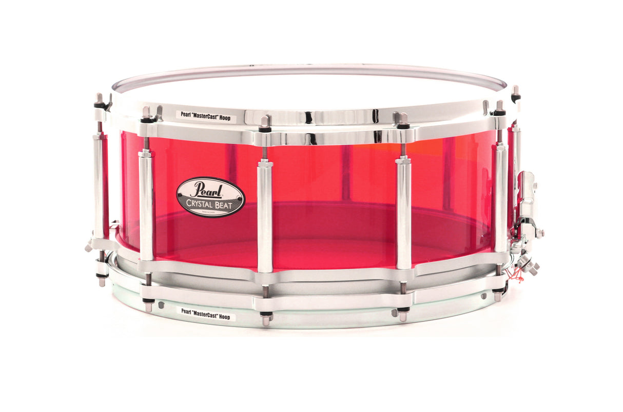 Pearl 14" x 6.5" Crystal Beat Series Free Floater Snare Drum - Ruby Red