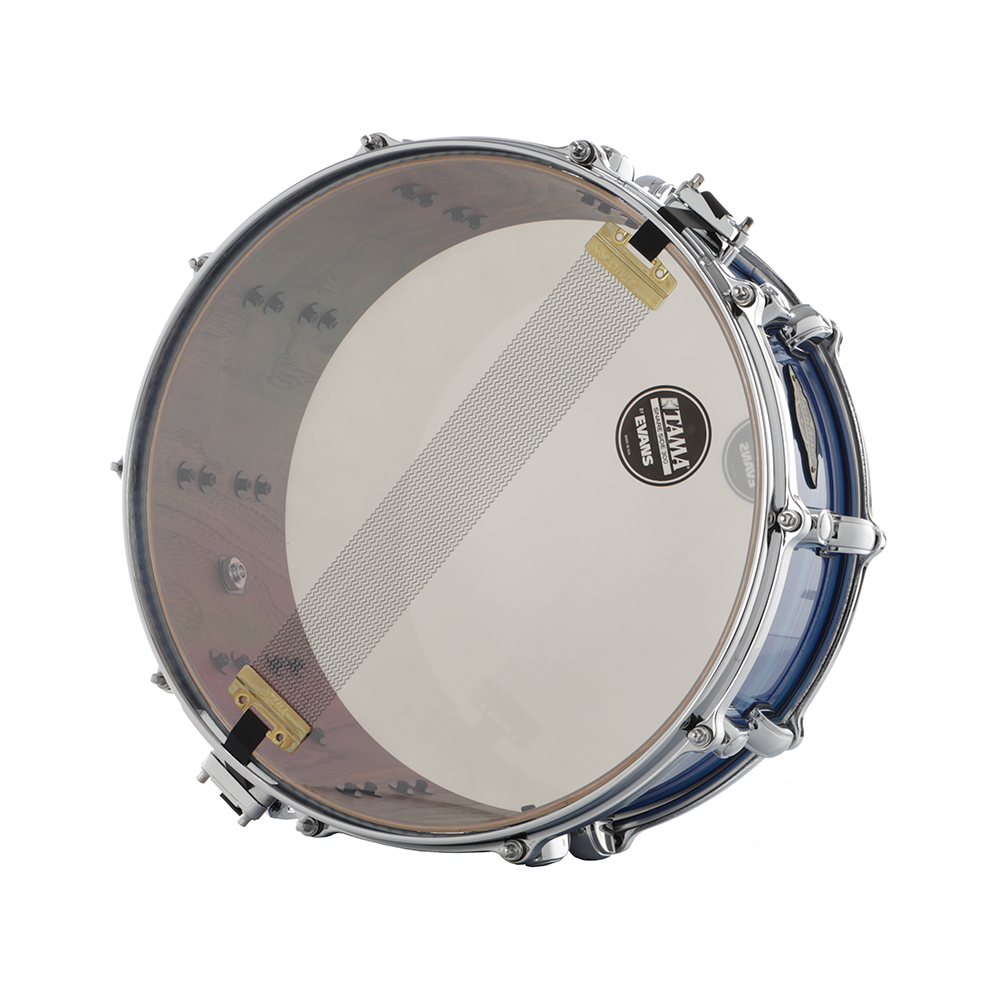 Tama 6.5" x 14" Walnut/Birch Snare Drum - Laquer Ocean Blue Ripple