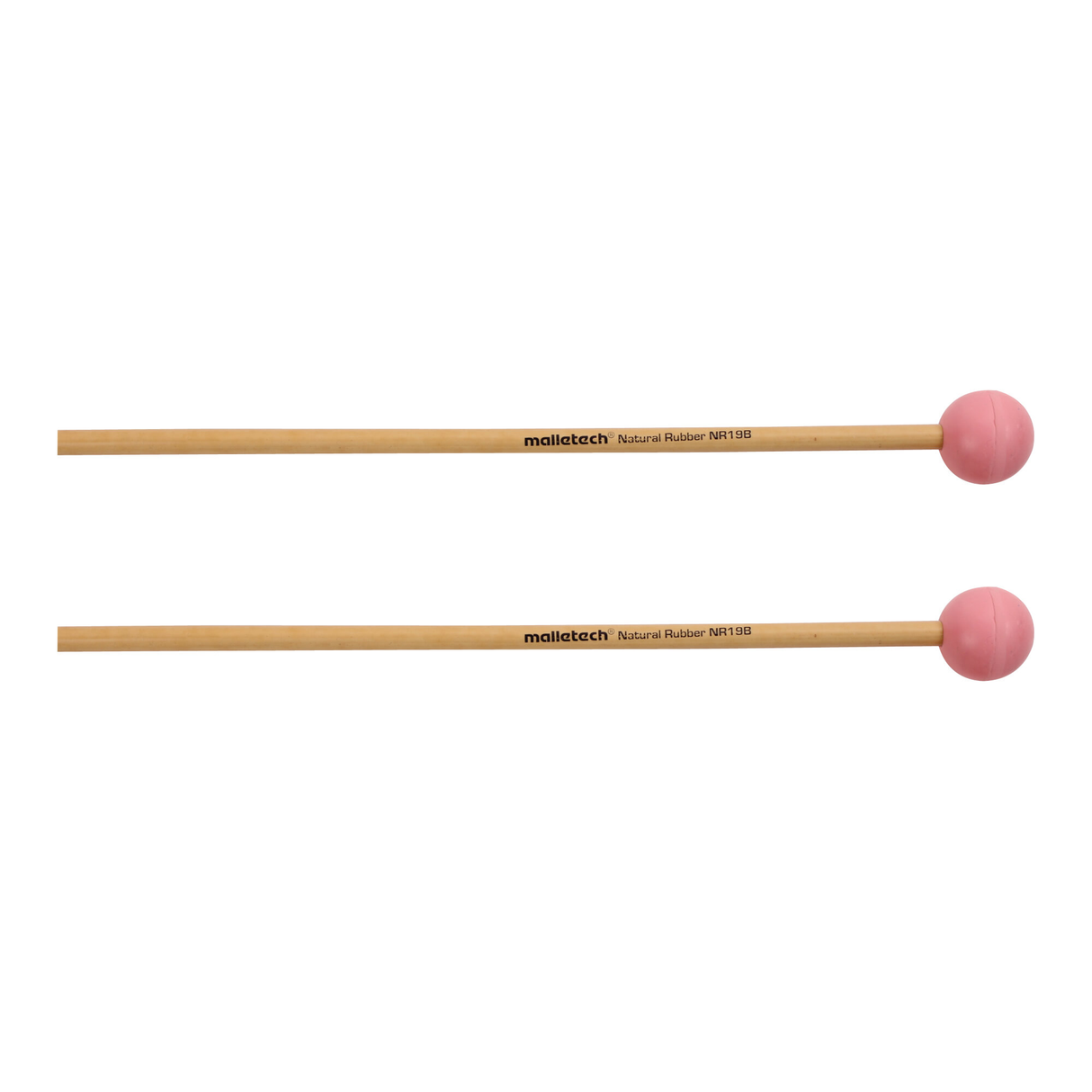 Malletech NR19B Natural Rubber Mallets (Pair), Birch Handles - Pink Hard Head