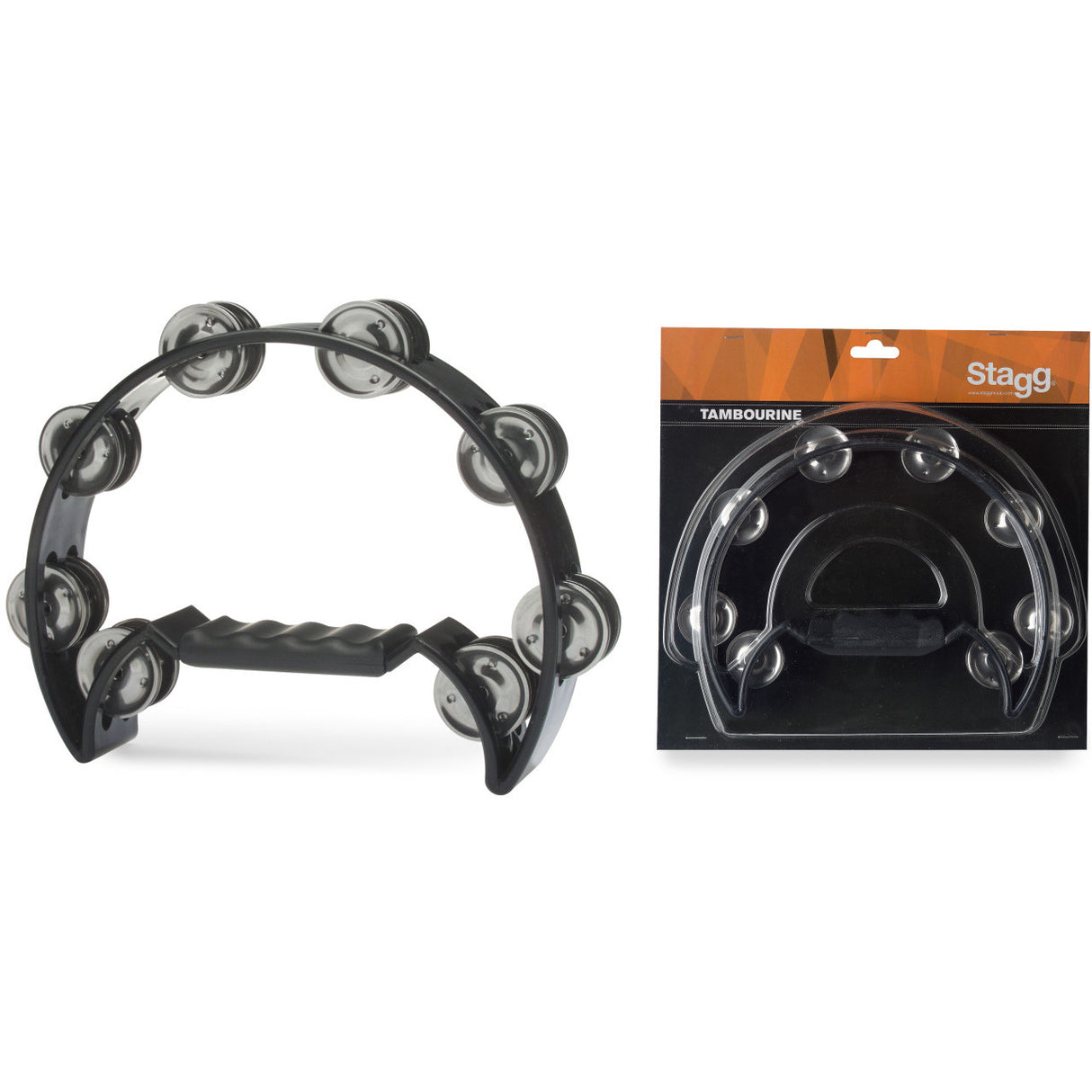 Stagg TAB-2 Plastic Cutaway Tambourine - Black