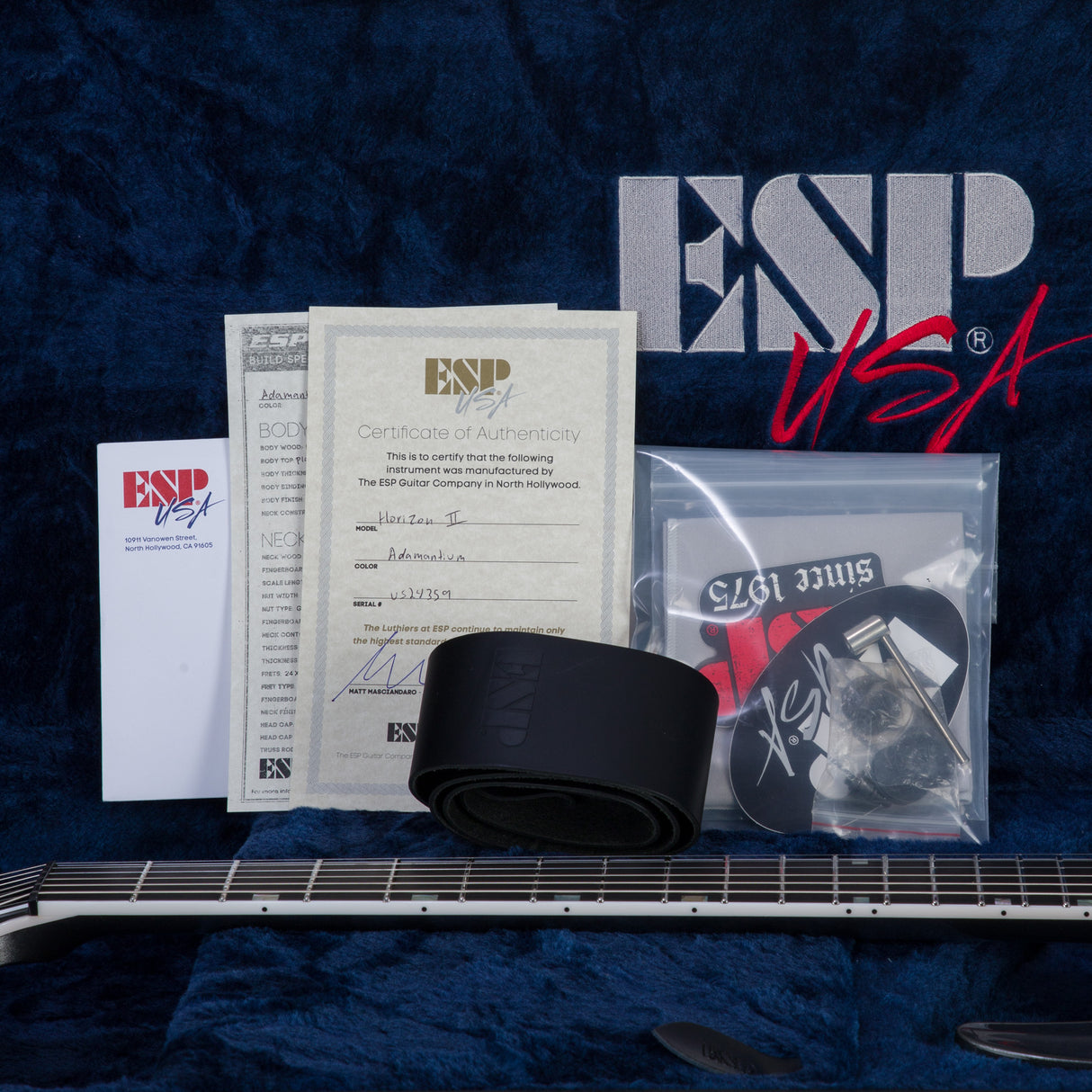 ESP USA Horizon-II Electric Guitar - Black Adamantium - #US24359