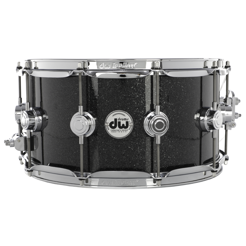 DW 14" x 7" Collector Series Pure Maple VLT 333 Snare Drum - Black Ice with Chrome Hardware