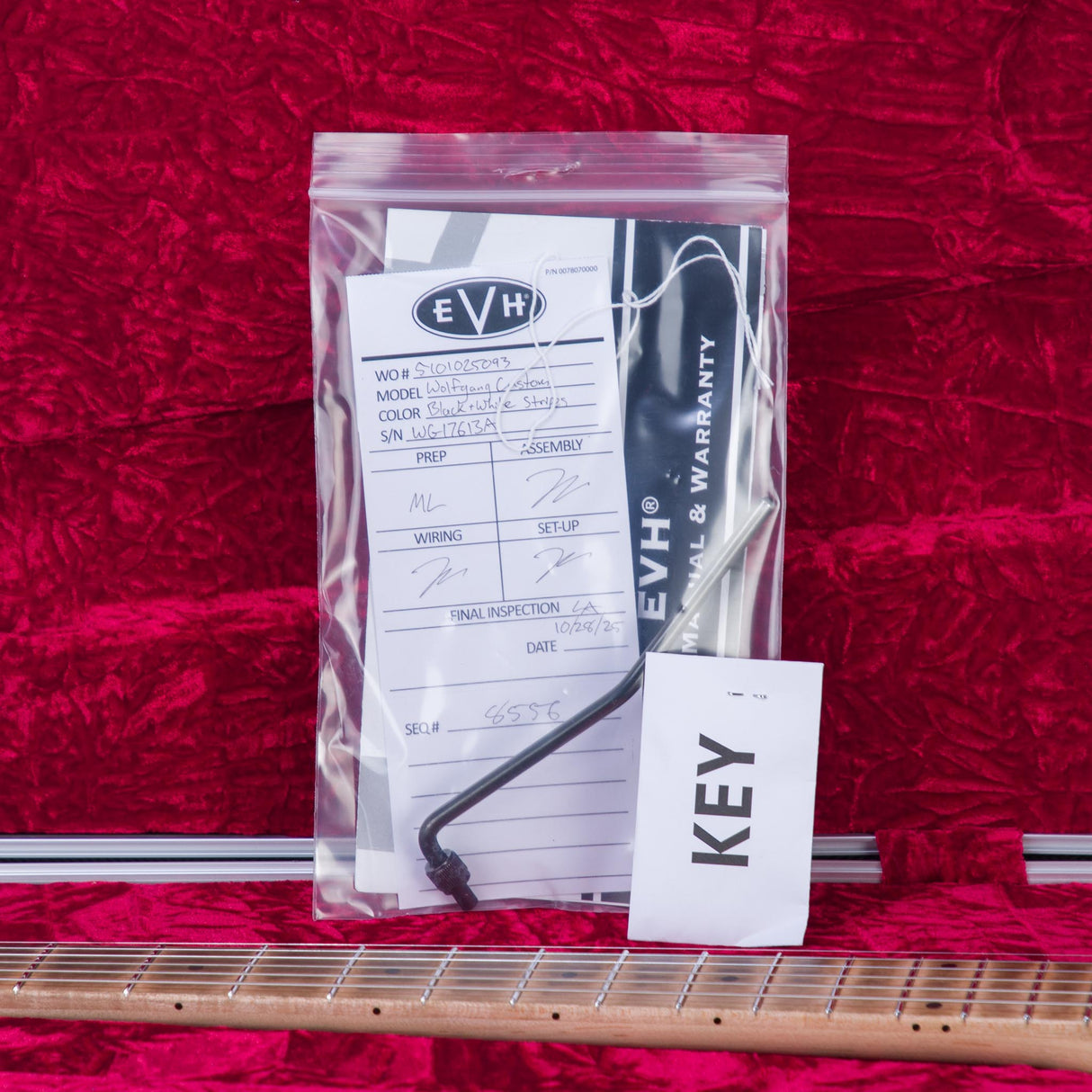 EVH Custom Shop Special Edition Wolfgang Stripes Electric Guitar - White/Black Stripes - #WG17613A