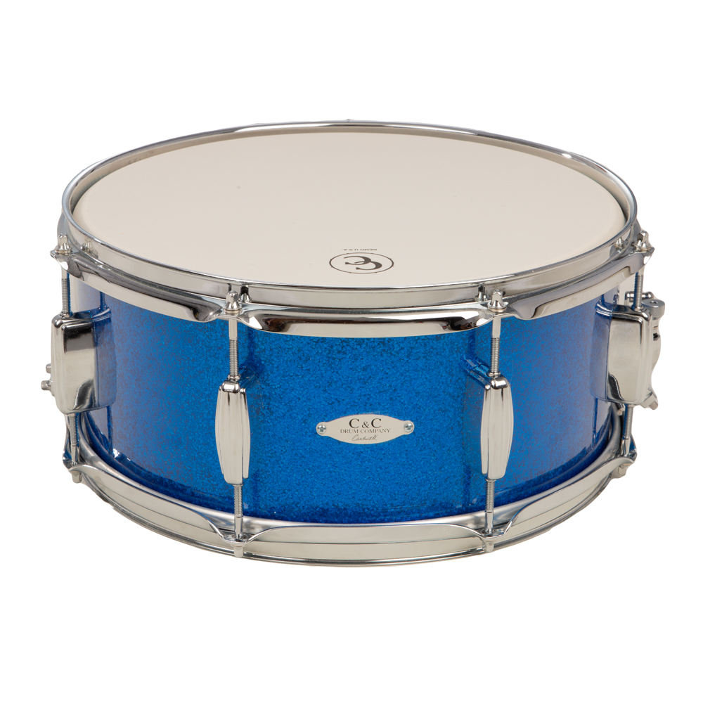 C&C Drums Player Date II 6.5x14 Snare - Blue Sparkle Wrap
