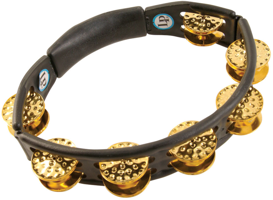 LP LP174 Cyclops Dimpled Jingle Tambourine, Brass/Black/Hand Held